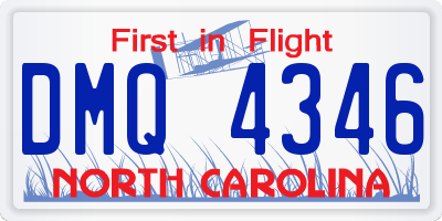 NC license plate DMQ4346