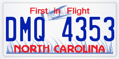 NC license plate DMQ4353