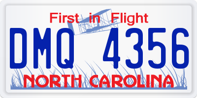 NC license plate DMQ4356