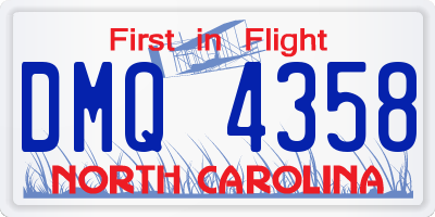 NC license plate DMQ4358