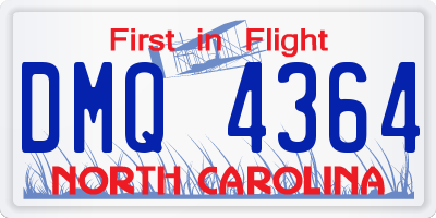 NC license plate DMQ4364