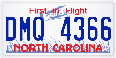 NC license plate DMQ4366