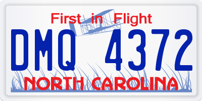 NC license plate DMQ4372