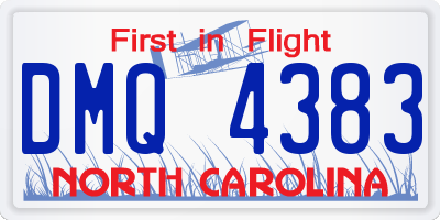 NC license plate DMQ4383