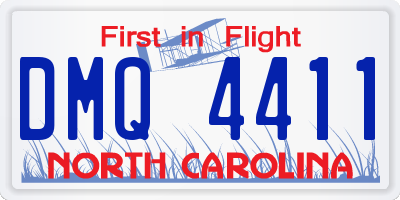 NC license plate DMQ4411