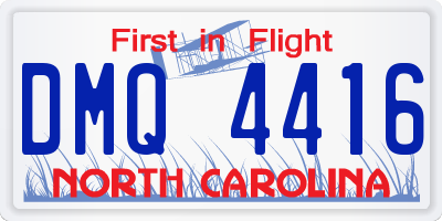 NC license plate DMQ4416