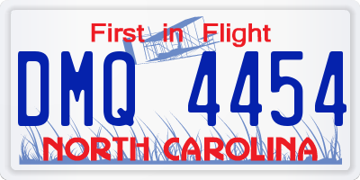 NC license plate DMQ4454