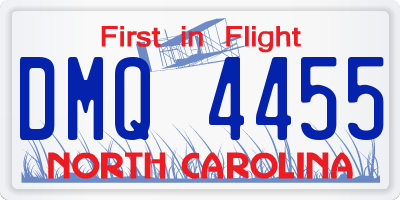 NC license plate DMQ4455