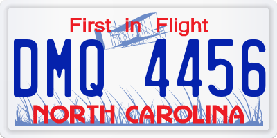NC license plate DMQ4456