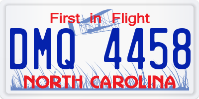 NC license plate DMQ4458