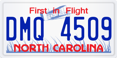 NC license plate DMQ4509