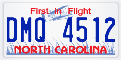 NC license plate DMQ4512