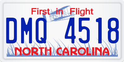 NC license plate DMQ4518