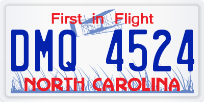 NC license plate DMQ4524