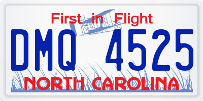 NC license plate DMQ4525