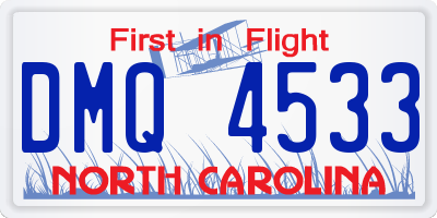 NC license plate DMQ4533