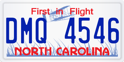 NC license plate DMQ4546
