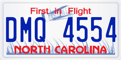 NC license plate DMQ4554