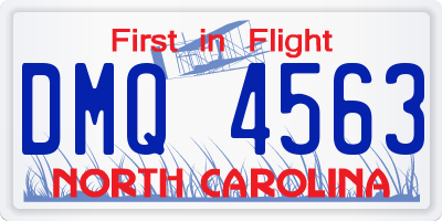 NC license plate DMQ4563