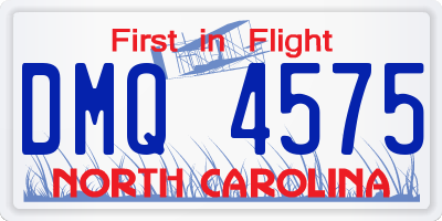NC license plate DMQ4575