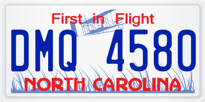 NC license plate DMQ4580