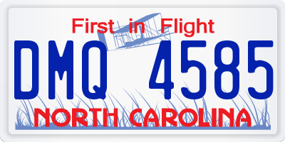 NC license plate DMQ4585