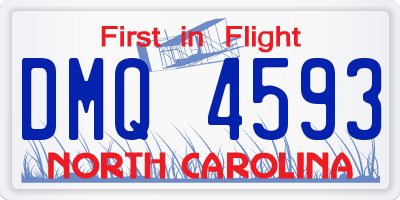 NC license plate DMQ4593