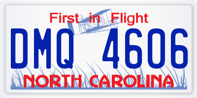 NC license plate DMQ4606