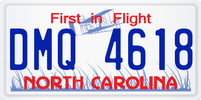 NC license plate DMQ4618