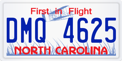NC license plate DMQ4625