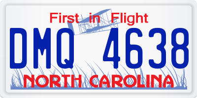 NC license plate DMQ4638