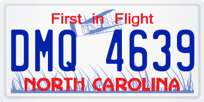 NC license plate DMQ4639