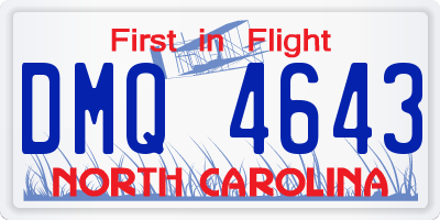 NC license plate DMQ4643