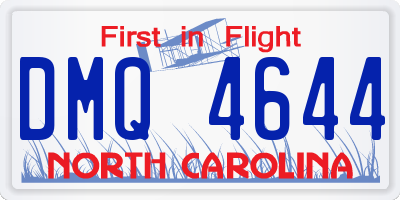 NC license plate DMQ4644