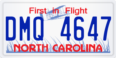 NC license plate DMQ4647