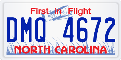 NC license plate DMQ4672