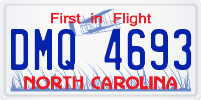 NC license plate DMQ4693