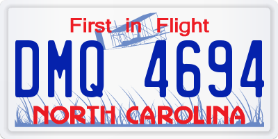 NC license plate DMQ4694