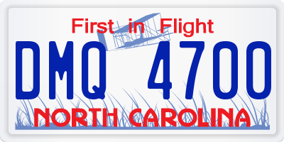 NC license plate DMQ4700