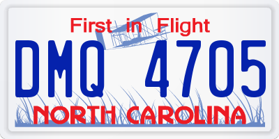 NC license plate DMQ4705