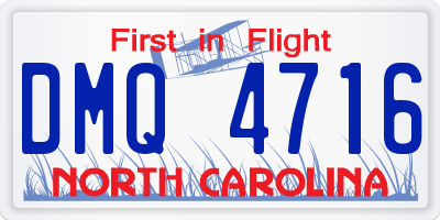 NC license plate DMQ4716