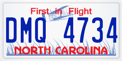 NC license plate DMQ4734