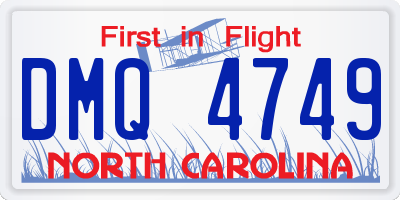 NC license plate DMQ4749