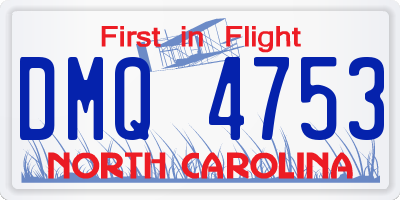 NC license plate DMQ4753