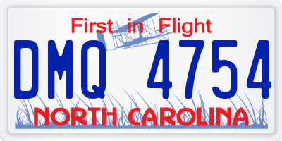 NC license plate DMQ4754