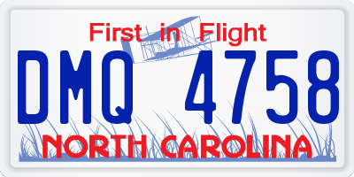 NC license plate DMQ4758