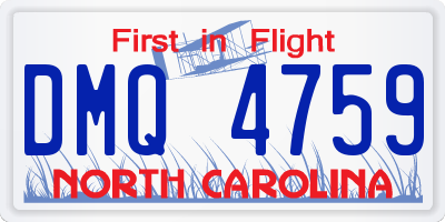 NC license plate DMQ4759