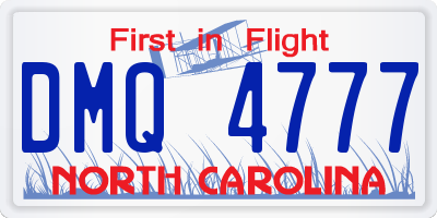 NC license plate DMQ4777