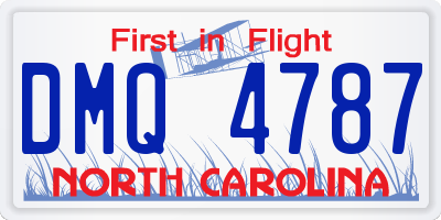NC license plate DMQ4787