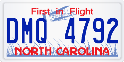 NC license plate DMQ4792